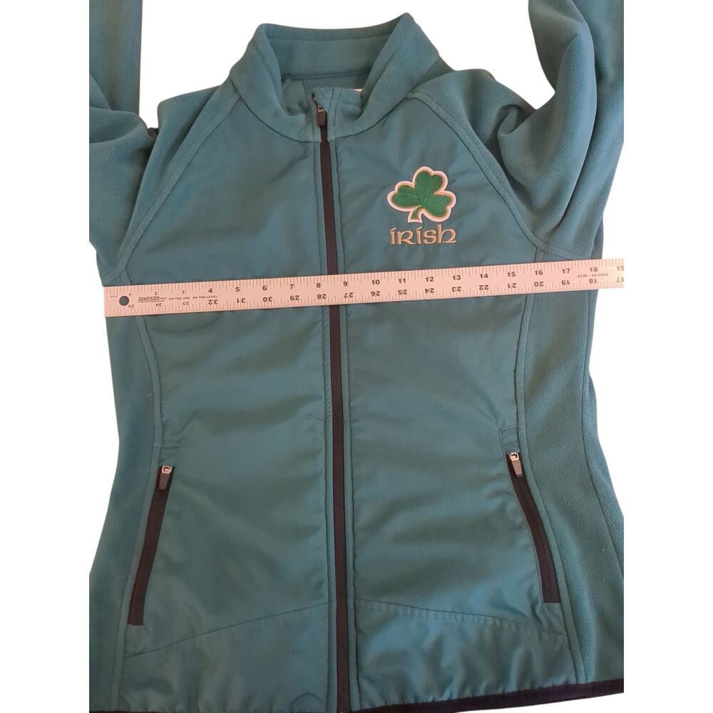 Fighting Irish Fleece Blend Jacket Women XS Kelly Green Full Zip - Picture 3 of 7